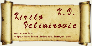 Kirilo Velimirović vizit kartica